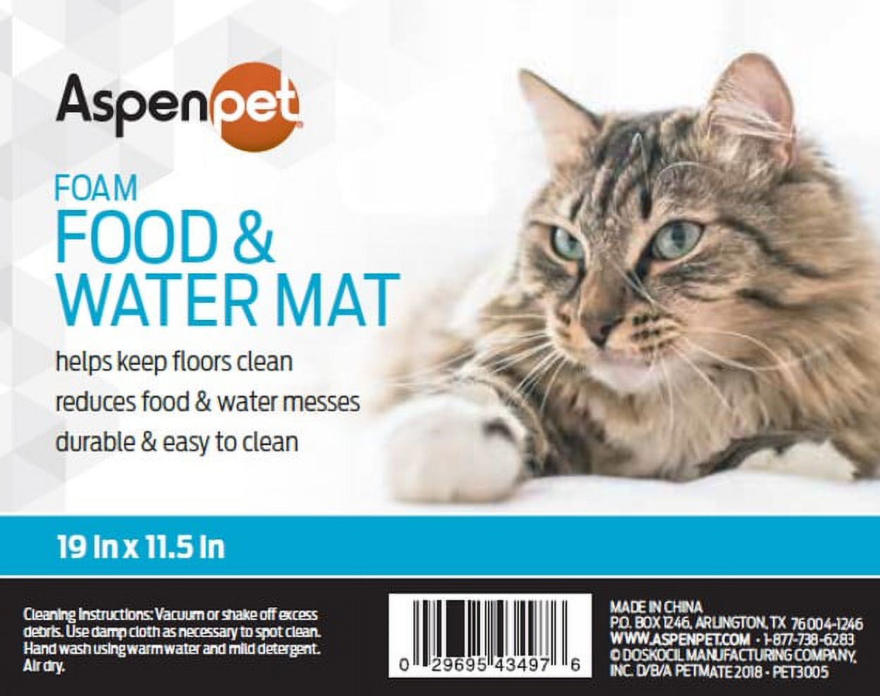 Aspen Pet Foam Pet Bowl Mat for Cats, 19 inches x 11.5 inches - image 2 of 7