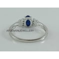 thumbnail image 5 of AFGEMSNJEWELLERY 925 Sterling Silver Blue Sapphire Ring, Oval Cut Sapphire Jewelry, Valentine Gift, Handmade Silver Ring Black Vermeil 10.5, 5 of 5