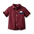 thumbnail image 2 of Boys' Button Down Shirts Red Polo Shirts for Boys Boys Formal Shirt School Uniforms for Boys Boys Girls Fashion, 2 of 4