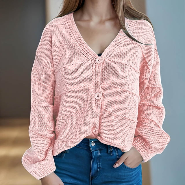 LOVZFMLL Vestes pour Femmes Mode Femmes Cardigan à Manches Longues Solide Manteau Décontracté Blouse Haut