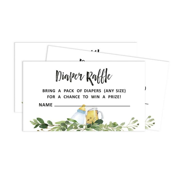 Inkdotpot 30A Baby is Brewing Gender Neutral Baby ShowerDiaper Raffle Ticket Lottery Insert Cards Supplies Games For Baby Shower Party Bring A Pack Of Diapers To Win Favors Gifts And Prizes