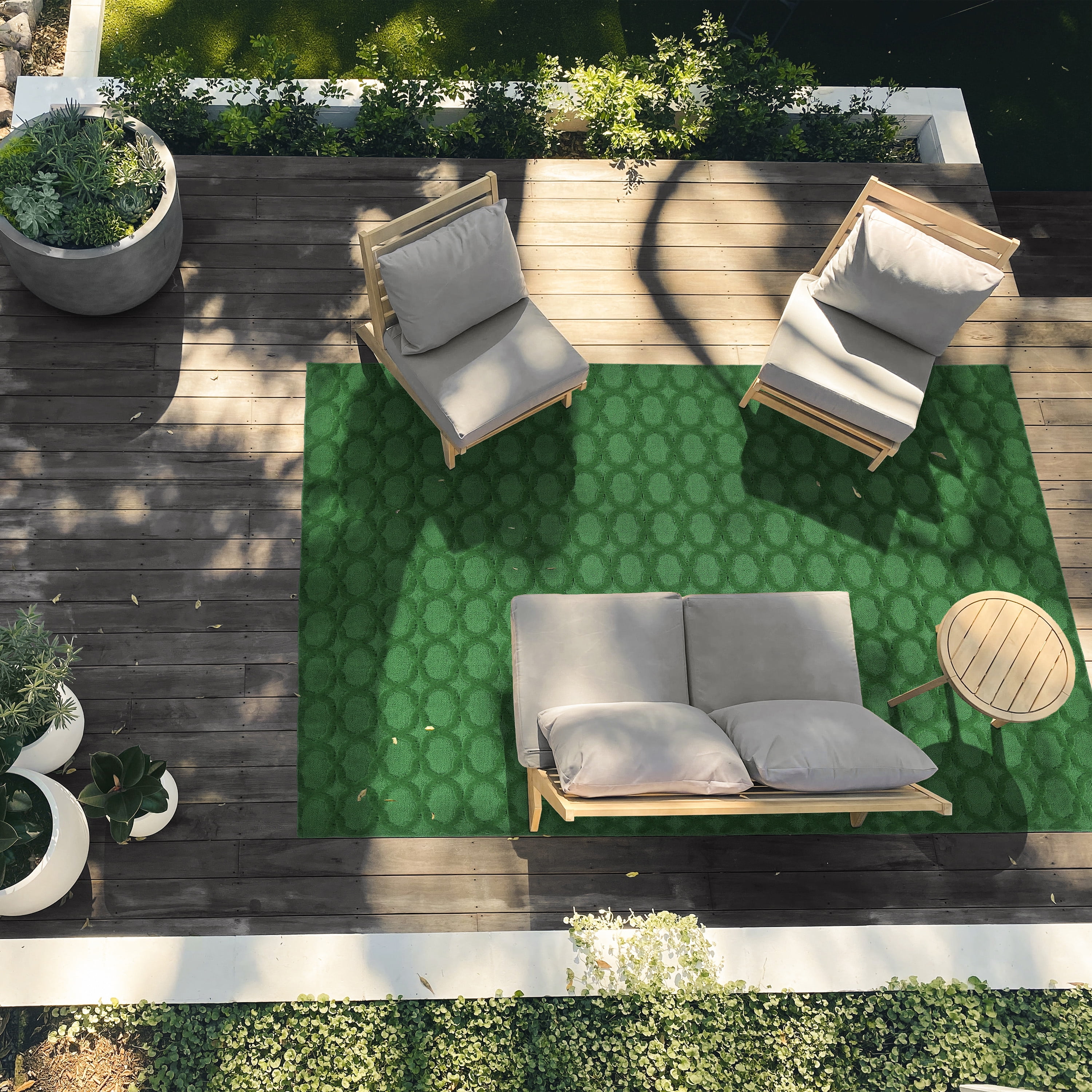 Garland Rug Garden Trellis Polypropylene Green Indoor/Outdoor Area Rug, 7' x 10'
