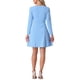 thumbnail image 3 of INSPIRE CHIC Vestido Elegante de Manga Larga con Cuello Redondo y Cuentas para Mujeres, Cintura Alta, Ideal para Trabajar, Talla XS, Azul Cielo, 3 of 6