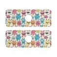 thumbnail image 2 of Faucet Mat for Kitchen Sink 15'' Sink Splash Guard Mat Super Absorbent Fast Drying Drain Pad Cartoon Lovely Monsters 2 Pack, 2 of 9