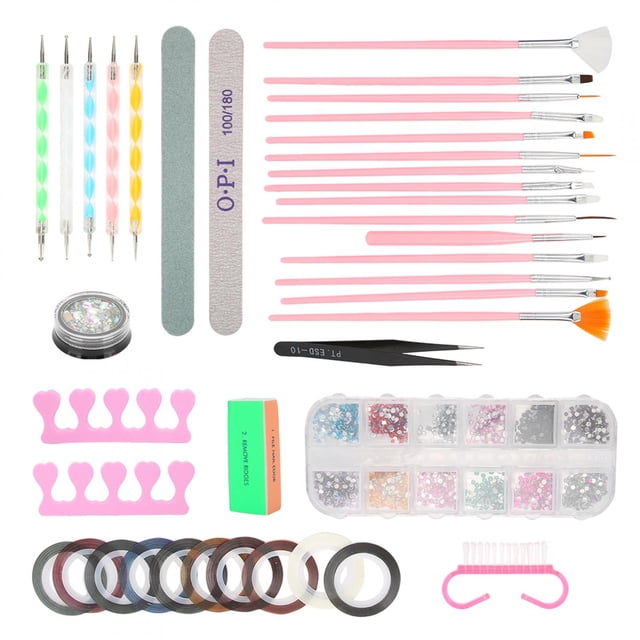 Herramientas De Pluma De Puntos, Conjunto De Pluma De Uñas De Decoración De Diamantes De Imitación, Lima De Manicura Arte De Uñas Decorar Uñas Manicura Diy Kit EOTVIA No