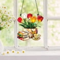 thumbnail image 4 of Llavero de tulipán bolso de tulipán colgante de tulipán adorable, colgante de coche, adorno floral, accesorio floral hecho a mano, llavero de tulipán regalo para mujer, peluche de resina de ganchillo, 4 of 8