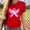 #456-Red, variant on Women's Round Neck Breast Cancer Awareness Graphic T-Shirt, Cotton Tee with Inspirational Print, Comfortable Casual Top for Everyday Wear and Support