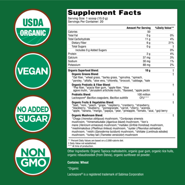 Country Farms Super Greens Drink Mix – Berry Flavor – 10.6 Oz (20 Servings) – Immune Support