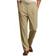 thumbnail image 4 of Mens Dress Pants with Pockets, Elastic Waist Casual Business Pants,Regular Fit Straight Leg Work Pants, Pleated Front Slacks Pant L, 4 of 7