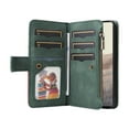 thumbnail image 2 of Zipper Wallet Case for Google Pixel 6 Large Capacity Card Slots Holder Magnetic Clasp Cover, Luxury PU Leather Anti-Shock Flip Folio Case with Kickstand Wrist Strap Handbag Protective Case,Green, 2 of 7