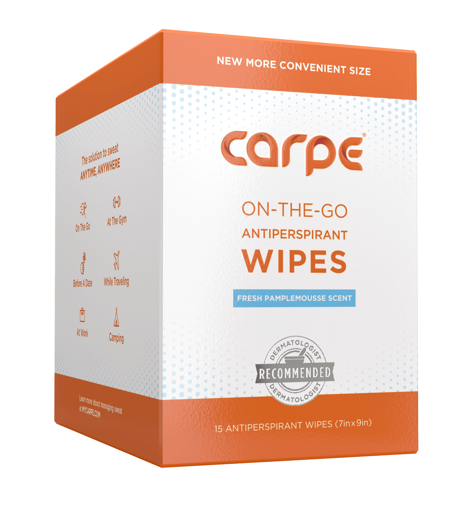 Carpe Antiperspirant Body Wipes Dermatologist non
