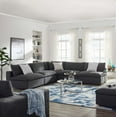 thumbnail image 6 of Modern Contemporary Urban Design Living Room Lounge Club Lobby Sectional Sofa Set, Fabric, Grey Gray, 6 of 7