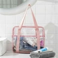 thumbnail image 2 of JeashCHAT Zippered Tote Bag, Portable Bathroom Travel Bag In Waterproof Clear PVC Cosmetic Bag, 2 of 8