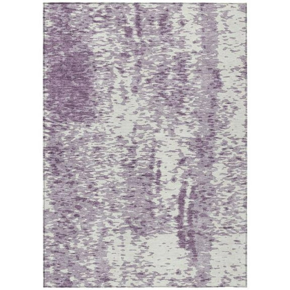 HomeRoots 612956 8 x 10 ft. Lavender & Ivory Abstract Washable Indoor & Outdoor Rectangle Area Rug