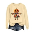 thumbnail image 2 of Jsaierl Women's Halloween Sweatshirts Spooky Pumpkin Ghost Print Sweatshirt Classic Crewneck T-shirt Long Sleeve Dressy Casual Pullover Tops Halloween Costumes, 2 of 4