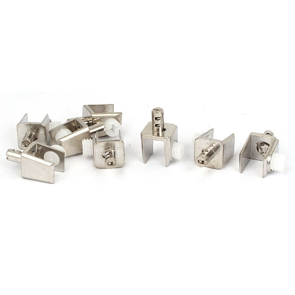 Unique Bargains 3mm-8mm Thickness Adjustable Screw Type Metal Glass Clips Clamps 8 Pcs