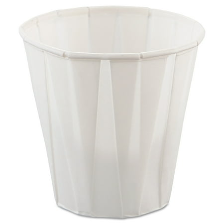 SOLO Cup Company Paper Medical & Dental Treated Cups, 3.5oz, White, 100/Bag, 50 Bags/Carton