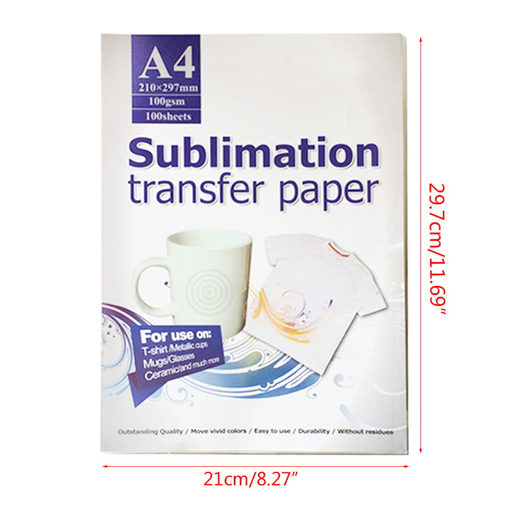 100 Sheets A4 Heat Sublimation Paper Transfer Paper for Inkjet T-Shirts Mugs US 