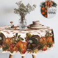 thumbnail image 2 of Thanksgiving Tablecloth Fall Pumpkin Turkey Table Cloth forHarvest Thanksgiving Kitchen Decoration - 60" X 60" Round, 2 of 6