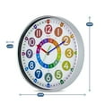 thumbnail image 5 of Callipe Silent Non-Ticking Wall Clock Scientific Design Easy to Read Battery Operated Colorful Teaching Time Clock Kids Learning Tool, 5 of 7