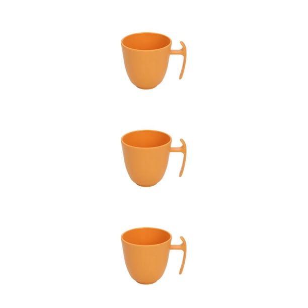 Bearachild Taza de café Taza de plástico redonda irrompible Tazas Tazas de agua Decoración de la boda Té Leche Inicio Bar de comedor Amarillo Type1 NO1