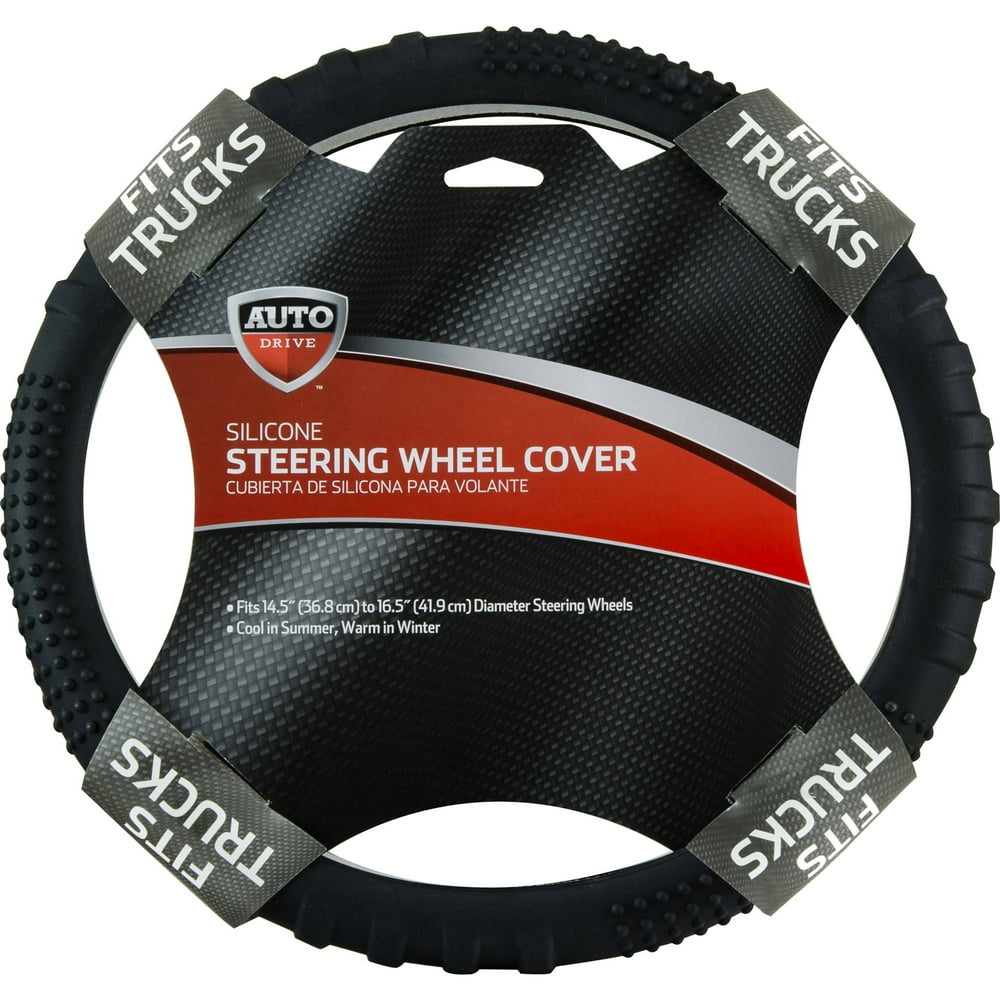 Auto Drive Silicone Truck Steering Wheel Cover, Black