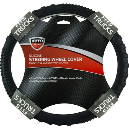 Auto Drive Silicone Truck Steering Wheel Cover, Black