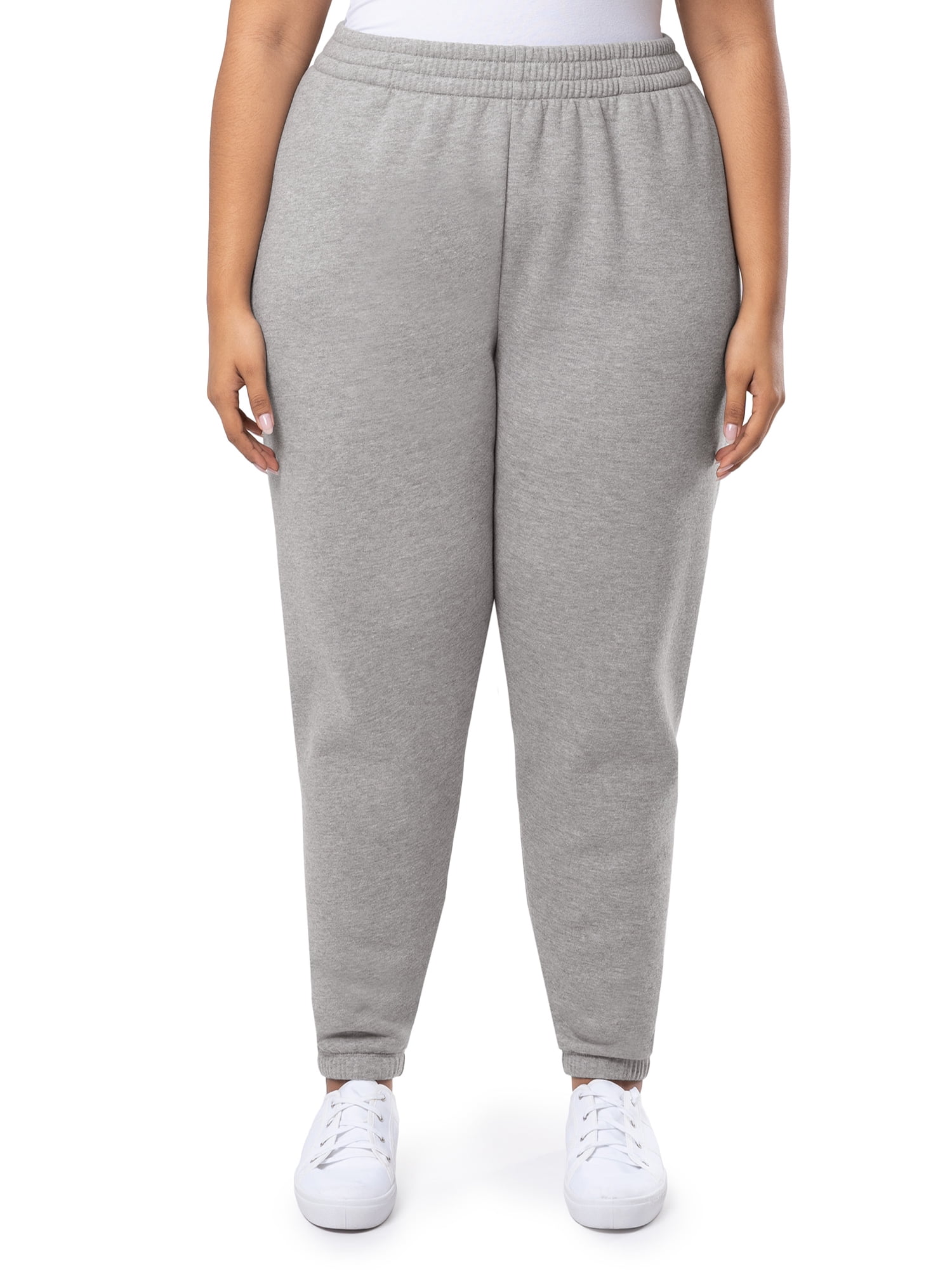 Terra & Sky Women's Plus Size Cotton Blend Fleece Sweatpants, 3-Pack