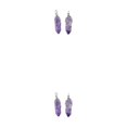 thumbnail image 4 of relayinert Hexagon Column Charm Women Men Findings Holiday Hanging Pendant Crystal Charms DIY Crafting Earring Using Accessories Silver Amethyst 2Set, 4 of 6