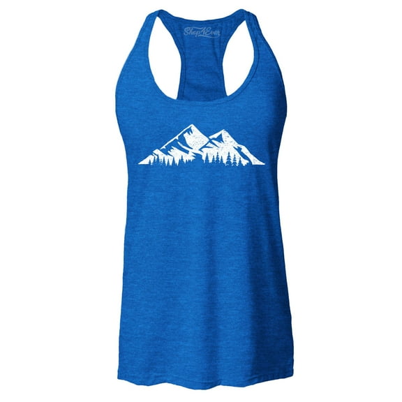 Shop4Ever Women's Mountains Scenery Nature Wildlife Racerback Tank Top Large Royal Blue