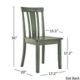thumbnail image 6 of Lexington 5-Piece Wood Dining Set, Round Table and 4 Slat Back Chairs, Dark Sea Green, 6 of 6