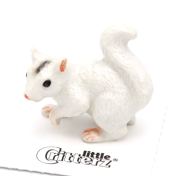 Squirrel - White Squirrel "Bree" - miniature porcelain figurine