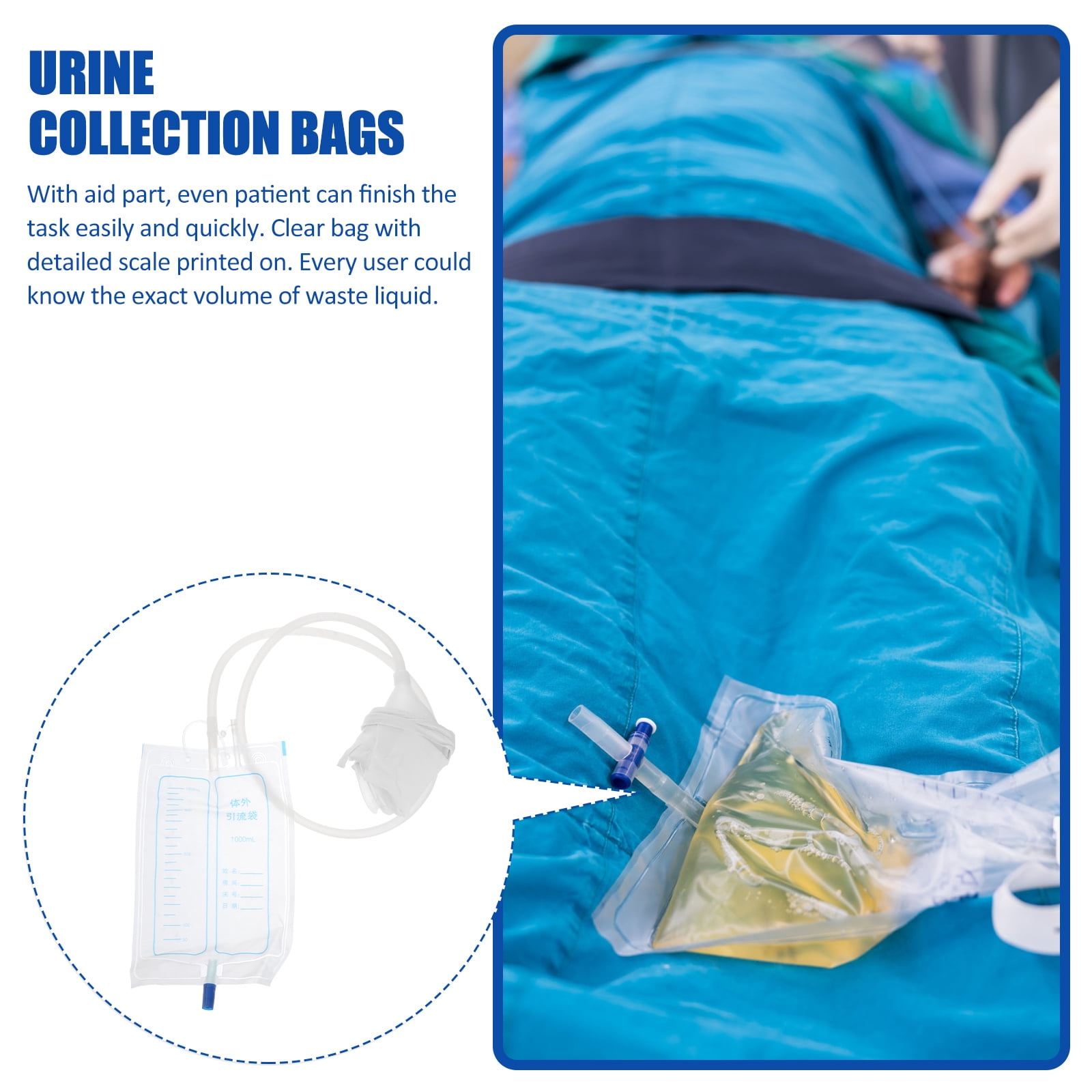 Men's Urine Collector Cateter Man Drain Bag Urinal The Male Elderly
