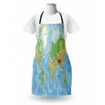 thumbnail image 3 of World Map Apron, Topographic Map of the World Continents Countries Oceans Mountains, Unisex Kitchen Bib with Adjustable Neck for Cooking Gardening, Adult Size, Multicolor, by Ambesonne, 3 of 4