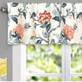 thumbnail image 5 of DriftAway Ada Flower Leaf Thermal Insulated Window Valance Rod Pocket, 52" x 14" Plus 1.75" Header, Ivory Orange Teal, 1 Pack, 5 of 6