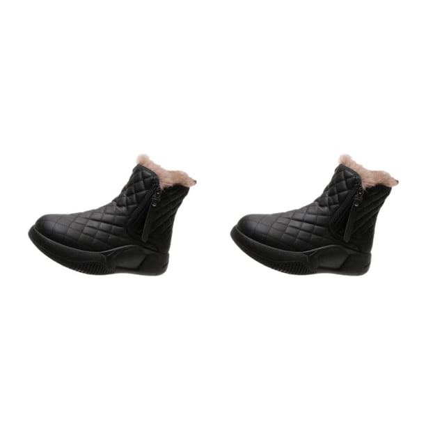 Qarigey Manténgase activo en los días fríos con botas de nieve impermeables para mujer Botas de nieve con plataforma de tacón medio de Type3 NO3