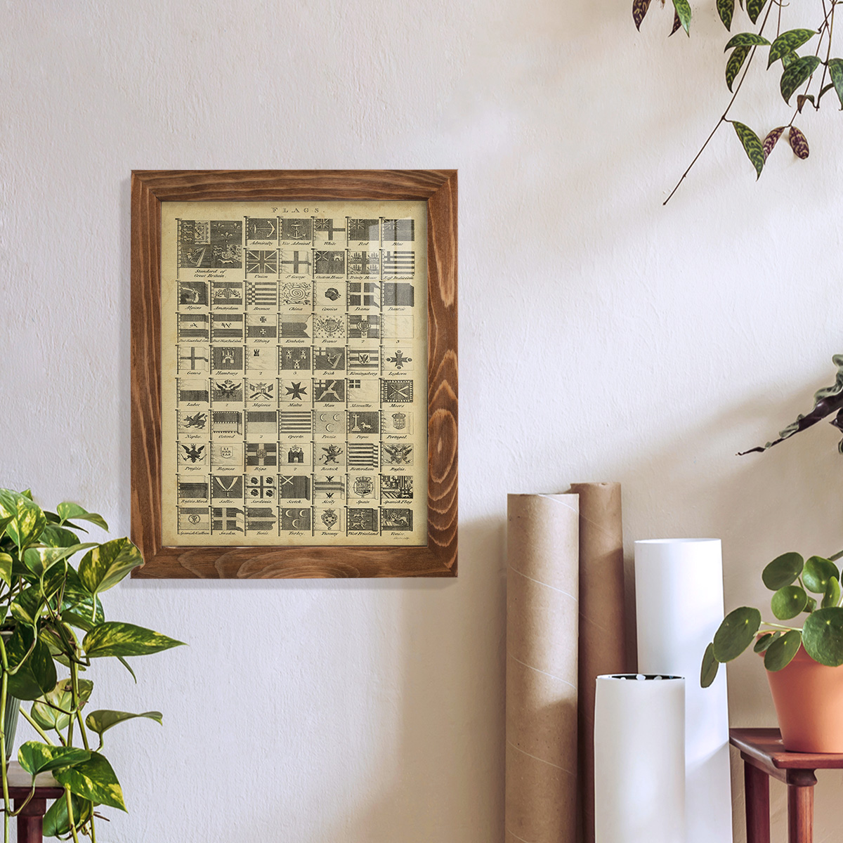 Encyclopediae VII -Framed Print w/glass-Walnut