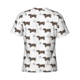 thumbnail image 6 of Vsdgher Dachshund Dog Puppy Print Men's Dry Fit Mesh Athletic Shirts Moisture Wicking Tennis T-Shirt Tops, 6 of 9
