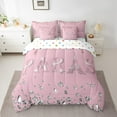 thumbnail image 3 of jejeloiu Eiffel Tower Twin Bedding Sets,7-Piece,Romance Theme Bedding Comforter Set,Pink Sequin Diamond Sheet Sets For Child,Ultra Soft Room Decorative Reversible, 3 of 7