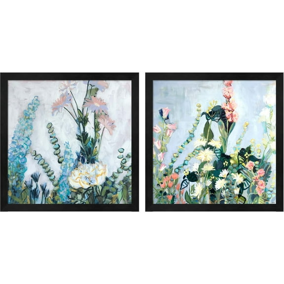 Great Art Now Into the Wild Flowers by Shelby Dillon, 2 Piece Framed Art Set Each 13"W x 13"H