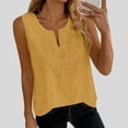 thumbnail image 6 of Lmueinov Tank Tops for Women Boho V-Neck Cotton Summer Shirt Relaxed Fit Sleeveless Blouse Womens Trendy Casual Work Soft Basic Shirt, 6 of 7