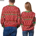 thumbnail image 4 of Sudadera navideña para hombre y mujer con estampado 3D de El hombre de jengibre, copos de nieve, reno, Papá Noel y pingüino, 4 of 5