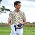 thumbnail image 5 of Balery Vector Mexican Otomi Style Bright Printed Men’s Short Sleeve Polo Shirt, Midweight Men's Shirt,Golf Polo shirts -Large, 5 of 8