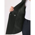 thumbnail image 5 of DARING DIVA Women's Plus Notch Lapel Double Breasted Office Work Blazer Black 1X, 5 of 6