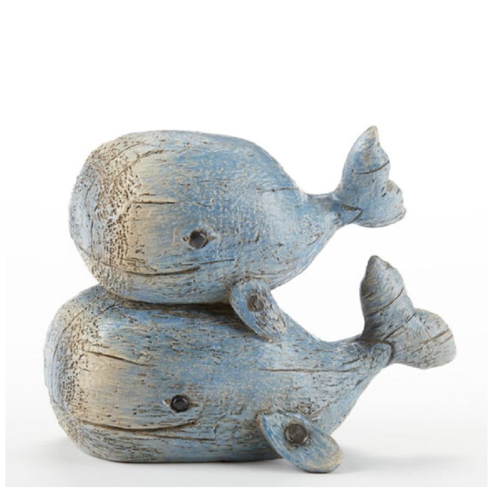 Double Stacked Whales Figurine New