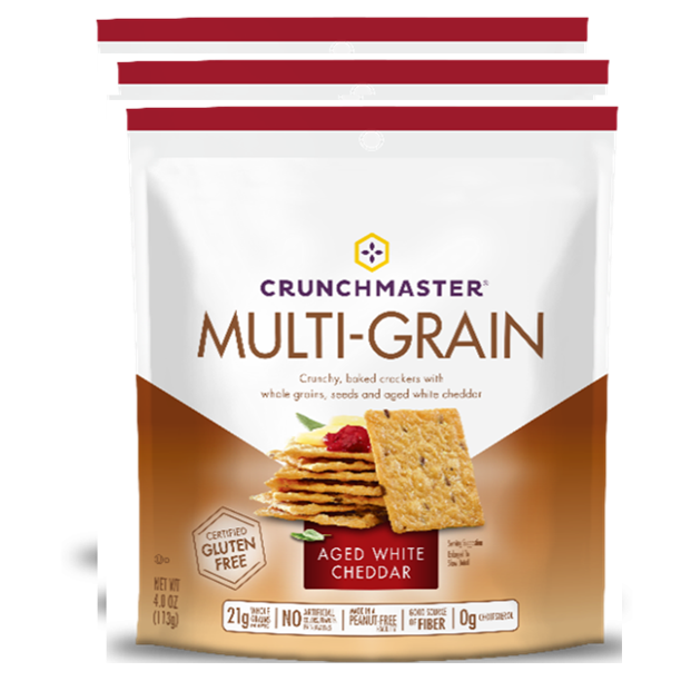 Crunchmaster MultiGrain Crackers, Aged White Cheddar, 4 Ounce (bundle