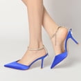 thumbnail image 2 of Women's Pumps Stiletto High Heel 9CM Rhinestones Ankle strap Chain Wedding Sexy Shoes, 2 of 6