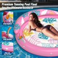 thumbnail image 4 of PinkPool Floats Adult, Inflatable Tanning Pool - Extra Large Pool Floats for Adults Heavy Duty, Round Pool Rafts, River Lake Floaties Water Floats with Cup Holders, 4 of 6
