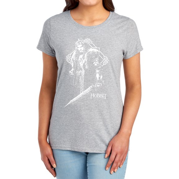 The Hobbit King Thorin Women's T Shirt, Athletic Heather, Small
