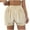 Beige, variant on BLVB Women Elastic Waist Ruffle Trim Bloomer Shorts Cute Pettipants Going out Culotte Casual Lounge Bottoms